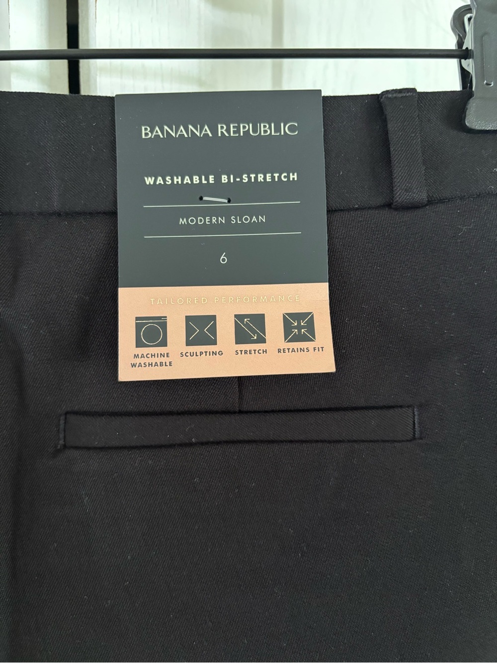 Banana Republic Sloan Slim Straight Crop Pants, Black, Size 6, Tailored Trousers - Picture 4 of 10